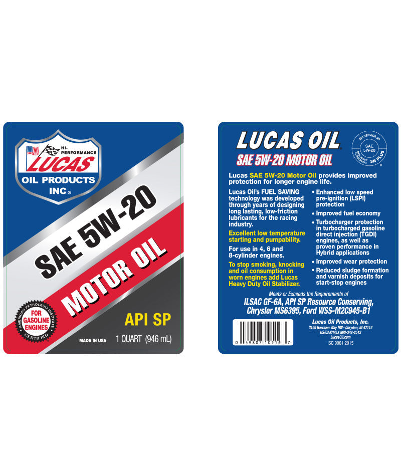 Lucas High Performance Petroleum Motor Oil