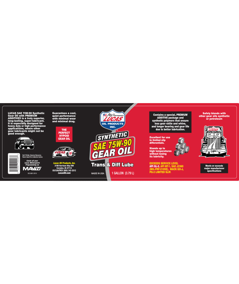 Lucas SAE 75W-90 Synthetic Gear Oil
