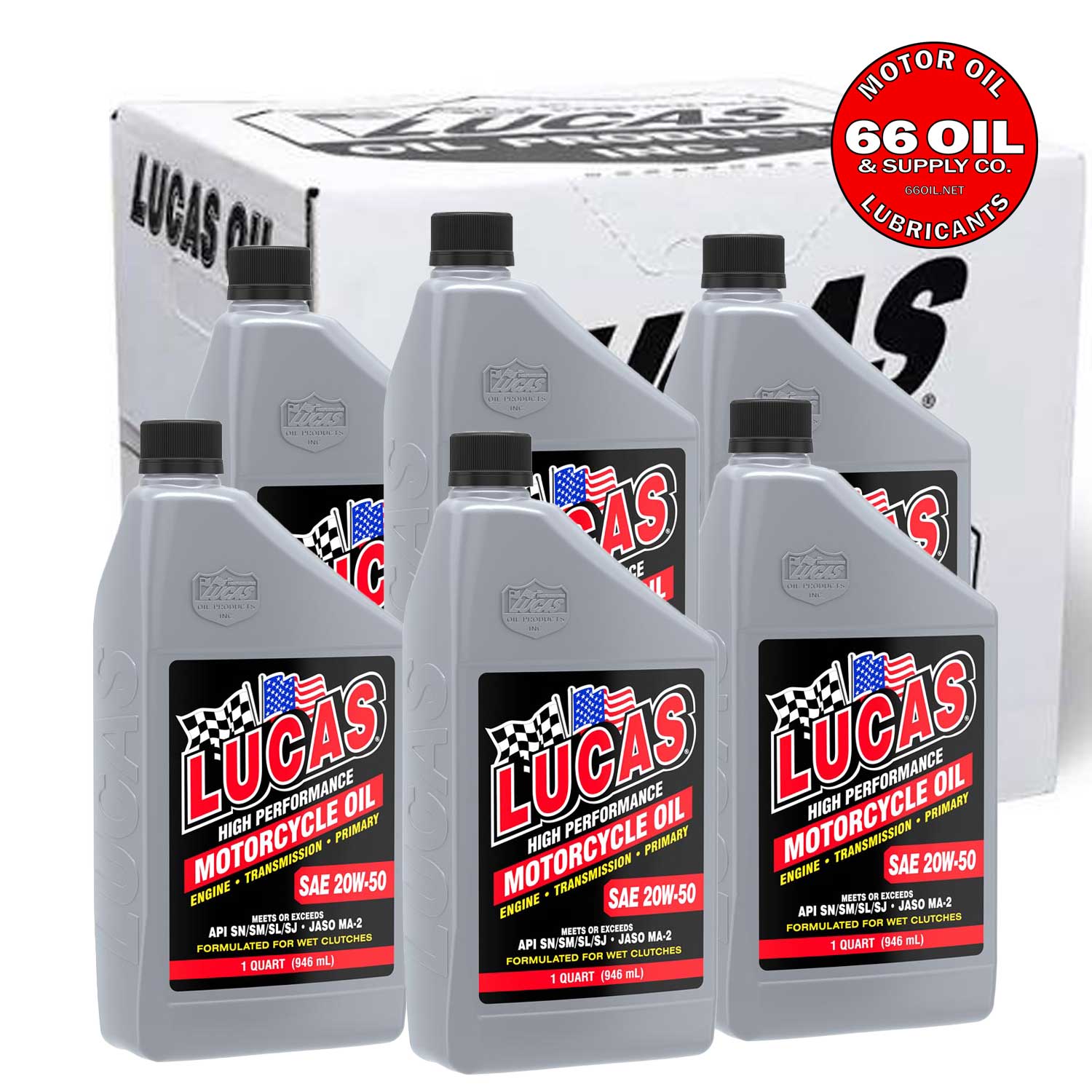 Free Shipping - Lucas 20W-50 Conventional Motorcycle Oil by the Case