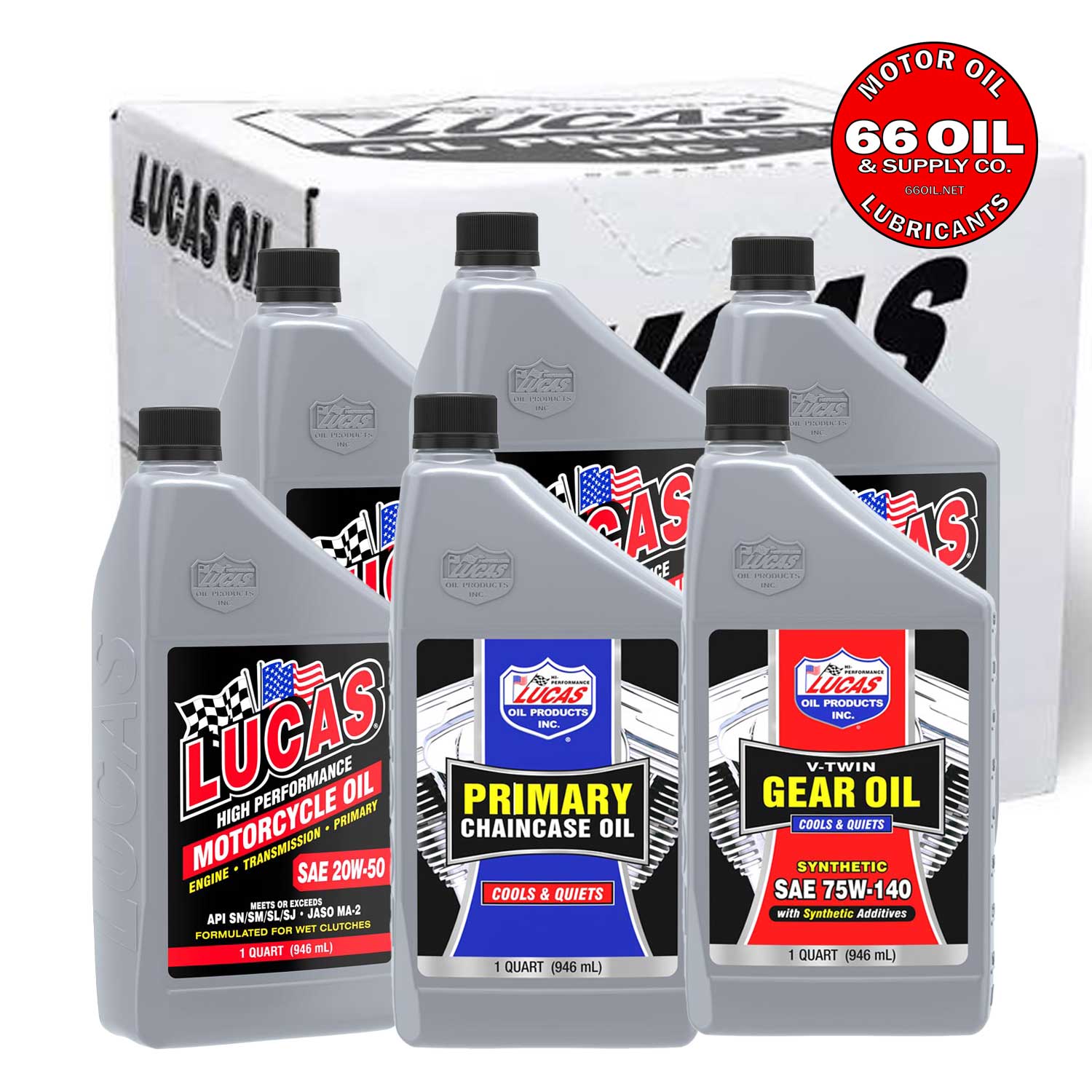 FREE SHIPPING - Lucas 20W-50 Conventional Oil Change Kit for Harley-Davidson