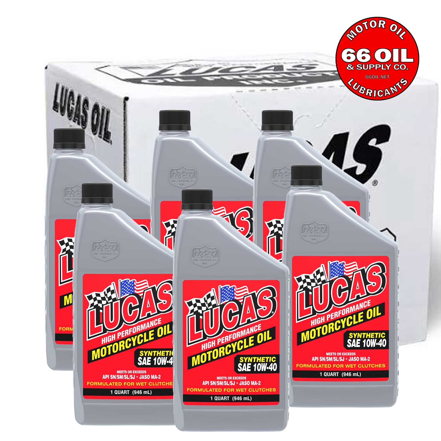 Free Shipping - Lucas 10W-40 Synthetic Motorcycle Oil by the Case