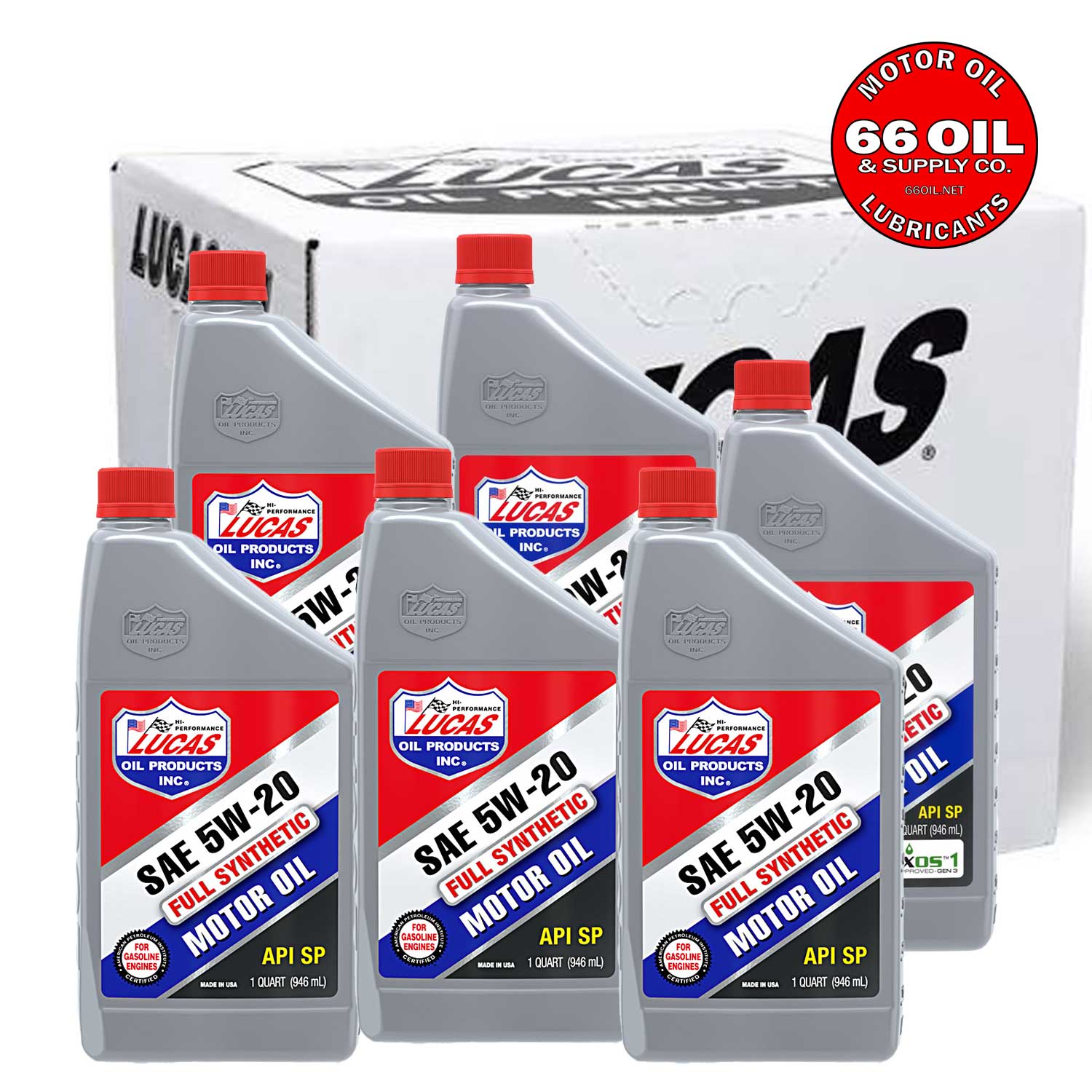 FREE SHIPPING - SAE 5W-20 Full Synthetic Motor Oil by the Case