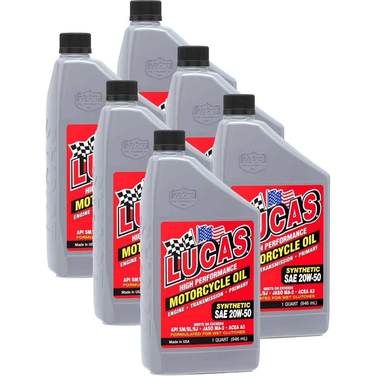 Lucas 20W-50 Synthetic Motorcycle Oil by the Case