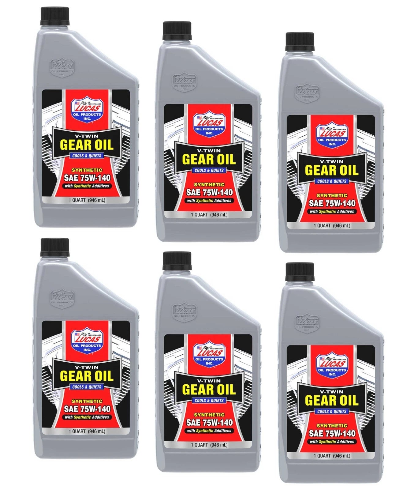 Lucas V-Twin 75W-140 Synthetic Gear Oil by the Case