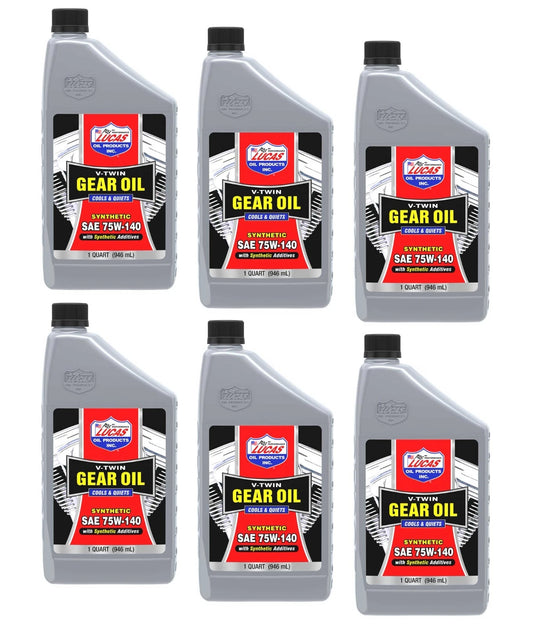 Lucas V-Twin 75W-140 Synthetic Gear Oil by the Case