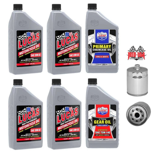 Lucas 20W-50 Conventional Oil Change Kit w/ Chrome Filter