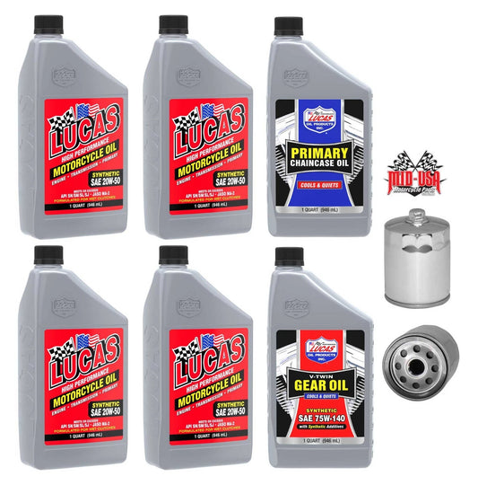 Lucas 20W-50 Synthetic Oil Change Kit w/ Chrome Filter