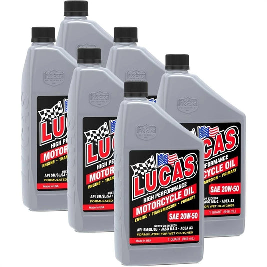 Lucas 20W-50 Conventional Motorcycle Oil by the Case