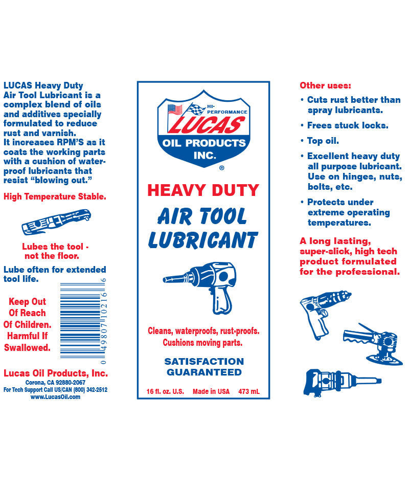 Lucas Air Tool Lubricant & Tool Box Buddy