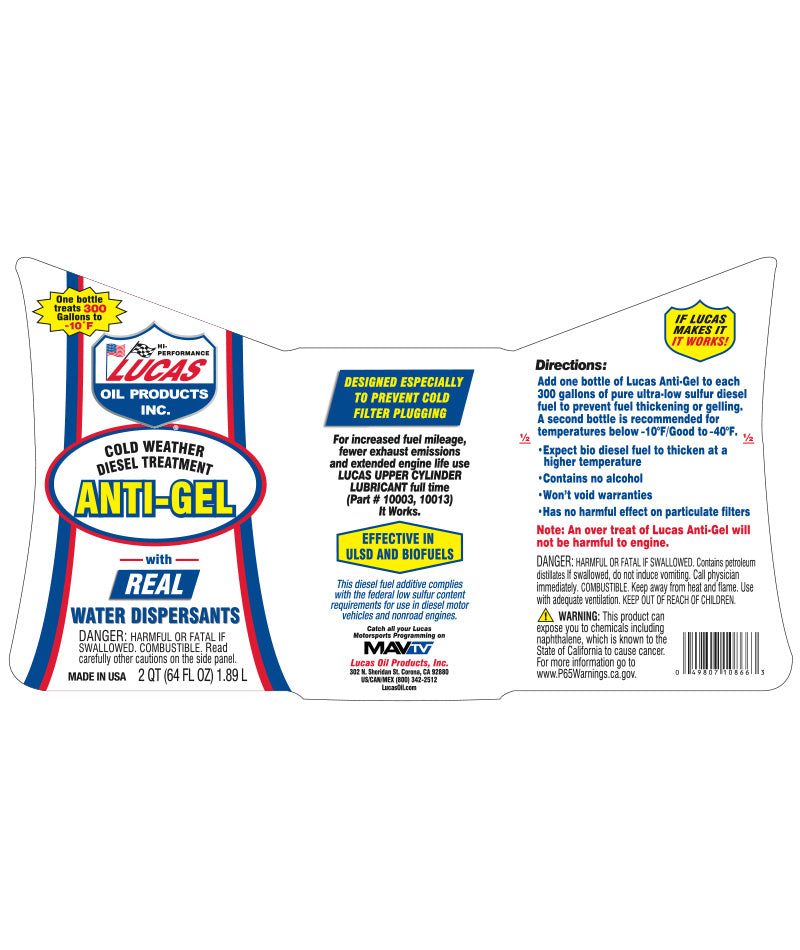 Lucas Anti-Gel Cold Weather Diesel Treatment
