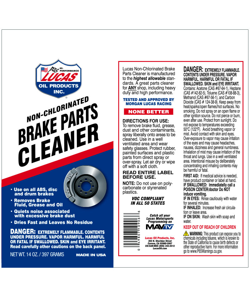 Lucas Brake Parts Cleaner